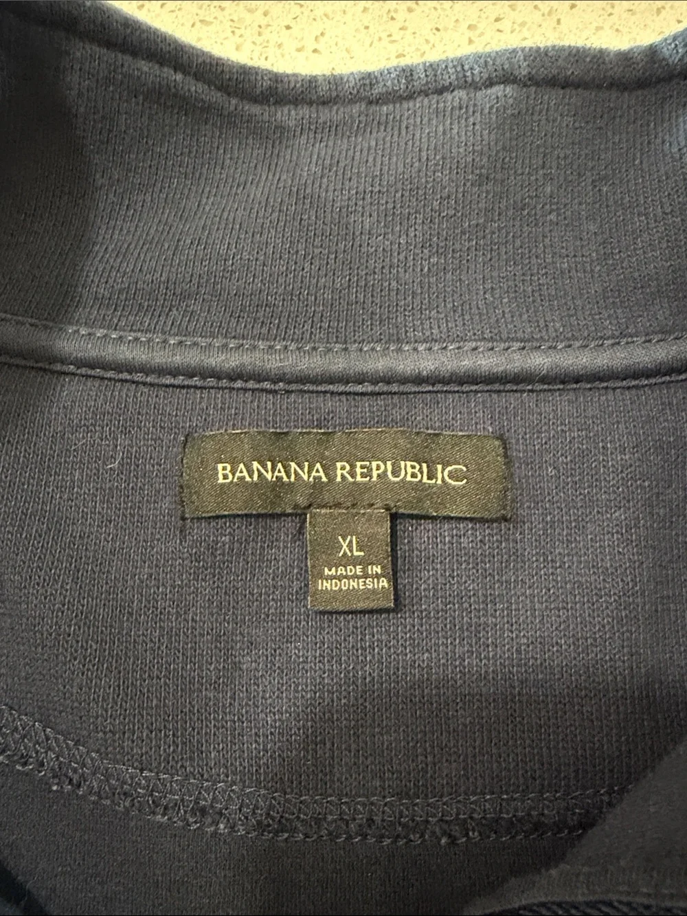 Banana Republic Men's Navy Quarter-Zip Sweatshirt